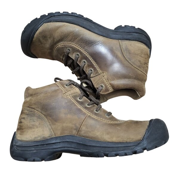 Mens Keen Light Brown Nubuck Leather Lace Up Hiking Outdoor Boots Size 12 - Picture 2 of 16